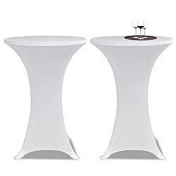 vidaXL Housses élastiques de table Ø 70 cm Blanc 4 pcs