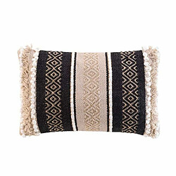 Paris Prix Coussin Déco Mirage 30x50cm Naturel & Noir