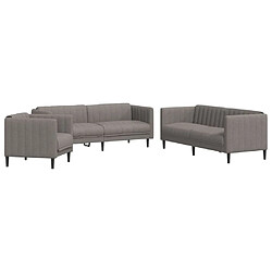 vidaXL Ensemble de canapés 3 pcs taupe tissu