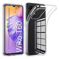 Htdmobiles Coque pour Wiko T60 - housse etui silicone gel fine + film ecran - TRANSPARENT TPU