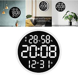 Acheter Horloge Murale LED Horloges Numériques Décoratives Horloge Décorative De Bureau à Domicile Blanc