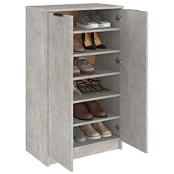 Acheter Maison Chic Armoire à Chaussures Gris béton,Meuble de Rangement à Chaussures 59x35x100 cm Bois d'ingénierie -MN73362