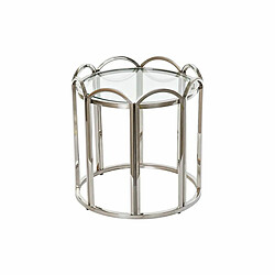 Table d'appoint DKD Home Decor Verre Argenté Métal (55 x 55 x 55 cm)