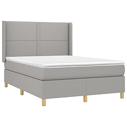 Avis vidaXL Sommier à lattes de lit matelas LED Gris clair 140x200 cm Tissu