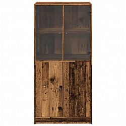 Avis vidaXL Buffet haut avec portes vieux bois 68x37x142 cm bois ingénierie