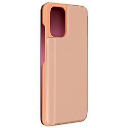 Avizar Housse Xiaomi Redmi Note 10 et Note 10s Clapet translucide Miroir Support Rose