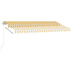 Acheter Maison Chic Auvent manuel rétractable,Store manuel de porte avec LED 400x300 cm Jaune et blanc -GKD89615