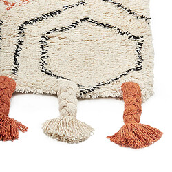 Beliani Tapis en coton beige et orange 80 x 150 cm HAJIPUR pas cher