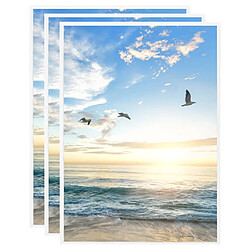 vidaXL Collage de cadres photo 3 pcs de table Blanc 15x21 cm MDF