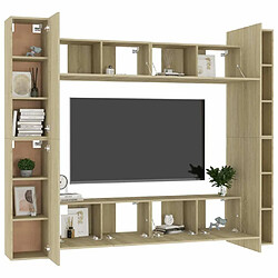 Avis Maison Chic Ensemble de meubles TV 8 pcs | Banc TV Moderne pour salon | Meuble de Rangement - Chêne sonoma Aggloméré -MN88827