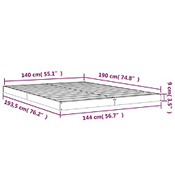 vidaXL Cadre de lit sans matelas 140x190 cm bois de pin massif pas cher