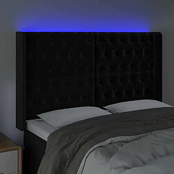 Avis Maison Chic Tête de lit scandinave à LED,meuble de chambre Noir 163x16x118/128 cm Velours -MN85586