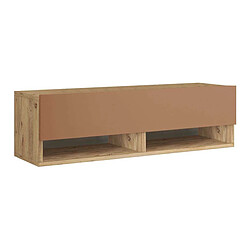 Hanah Home Meuble de TV avec rangement en aggloméré Freddy terracotta.