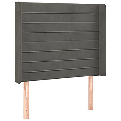 Maison Chic Tête de lit scandinave avec oreilles,meuble de chambre Gris foncé 83x16x118/128 cm Velours -MN70861