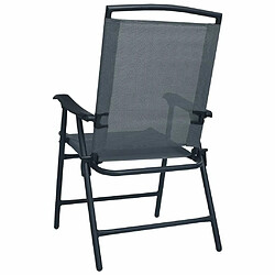 Maison Chic Lot de 2 Chaises de jardin,Fauteuil d'extérieur pliables Textilène Gris -MN82450 pas cher