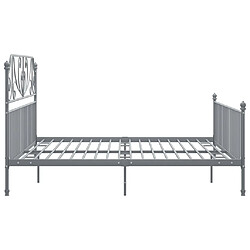 Avis vidaXL Cadre de lit sans matelas gris métal 180x200 cm