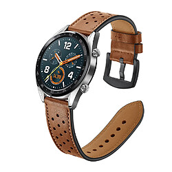 Bracelet en cuir véritable marron pour votre Huawei Watch GT