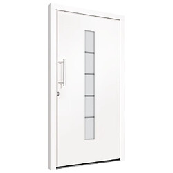 Avis vidaXL Porte d'entrée Aluminium et PVC Blanc 100x200 cm