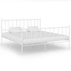 Maison Chic Lit adulte - Lit simple Cadre de lit,Structure du lit Contemporain Blanc Métal 180x200 cm -MN93152