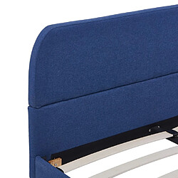 Maison Chic Lit adulte - Lit simple Cadre de lit,Structure du lit Contemporain Bleu Tissu 140 x 200 cm -MN66337 pas cher