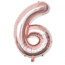 Wewoo Décorations de Fête 2 PCS 40 Pouces Aluminium Nombre Ballons Anniversaire Mariage Décor Enfants Ball Fournitures 6-Or Champagne