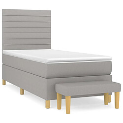 Maison Chic Lit Adulte - Lit simple Lit à sommier tapissier avec matelas moelleux - Meuble de Chambre - Gris clair 100x200cm Tissu -MN49837