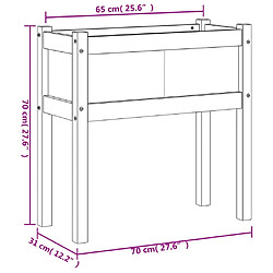 vidaXL Jardinières et pieds cire marron 70x31x70 cm bois de pin massif pas cher