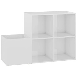 Maison Chic Armoire à Chaussures,Meuble de Rangement à Chaussures Blanc brillant 105x35,5x70 cm Aggloméré -MN64763