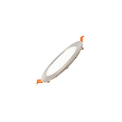 Acheter Ledkia Dalle LED 12W Ronde Extra-Plate Cadre Coupe Ø 155 mm Argentée Blanc neutre 4000K