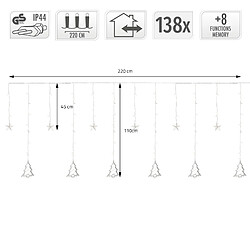 Avis Ecd Germany Rideau lumineux avec étoile 138 LEDs blanc chaud décoration de Noël 8 fonctions