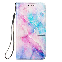 Wewoo Coque Fashion Etui de protection en cuir pour Redmi Note 7 Marbre Rose Bleu