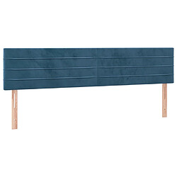 Maison Chic Lot de 2 Têtes de lit design Bleu pour chambre - Décoration de lit foncé 80x5x78/88 cm Velours -MN38580