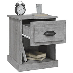 Maison Chic Table de chevet, Table de Nuit pour chambre salon sonoma gris 39x39x47,5 cm bois d'ingénierie pas cher