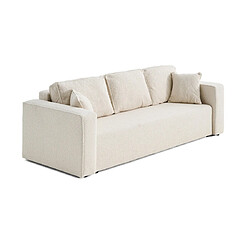 Bestmobilier Topaze - canapé 3 places - convertible avec coffre - en tissu bouclette Topaze - canapé 3 places - convertible avec coffre - en tissu bouclette - Beige