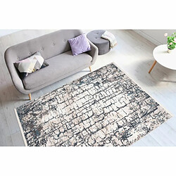 Paris Prix Tapis Vintage à Franges Akropolis I Gris & Bleu 160 x 230 cm