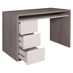 Acheter Alter Bureau de bureau et d'étude, Table d'ordinateur Minimal, Bureau de travail avec 3 tiroirs, Fabriqué en Italie, 110x60h75 cm, Couleur Ciment et Blanc