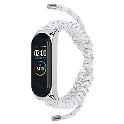 Bracelet en nylon corde tressée, réglable, blanc pour votre Xiaomi Mi Band 5/6