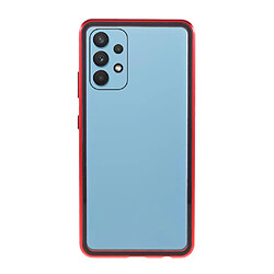 Coque en métal Cadre d'adsorption magnétique de couverture rouge pour votre Samsung Galaxy A32 4G (EU Version)