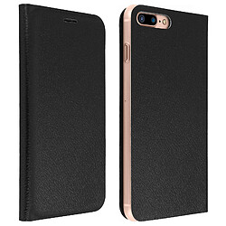 Avizar Housse iPhone 7 Plus / 8 Plus Etui Portefeuille Flip Book Cover - Noir