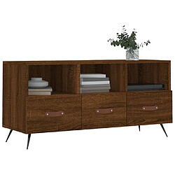 Avis Maison Chic Meuble TV scandinave - Banc TV pour salon chêne marron 102x36x50 cm bois d'ingénierie -MN28814