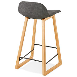 Acheter Alterego Tabouret snack mi-hauteur scandinave 'BALTIK MINI' en tissu gris