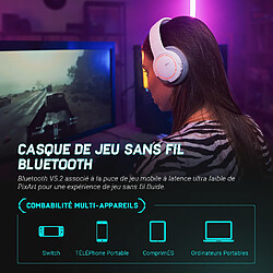 HECATE by Edifier G2BT Casque de jeu sans fil Bluetooth 5.2 avec pilote de 40 mm, casque léger à suppression de bruit avec cache - Blanc pas cher