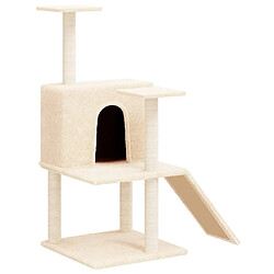 Arbre à chat avec griffoirs,niche pour chat en sisal Crème 109 cm -MN42307