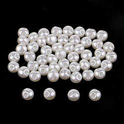 Boutons de perle 50pcs boutons blancs de couture pour le bricolage scrapbooking 11mm