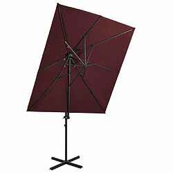 Maison Chic Parasol Jardin | Parasol déporté à double toit Rouge bordeaux 250x250 cm - GKD81642