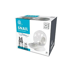 Mpets SNAIL Distributeur deau avec filtre - 2800 ml - Blanc, Gris + Transparent