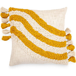 ICONIK INTERIOR Coussin de style boho Bali - Housse et Rembourrage inclus - Karie Jaune