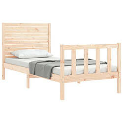 Acheter Maison Chic Cadre/structure de lit avec tête de lit pour adulte - Lit Moderne Chambre 90x200 cm bois massif -MN88221