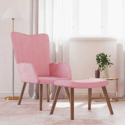 vidaXL Chaise de relaxation avec repose-pied Rose Velours