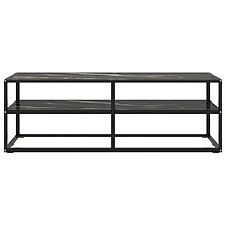 Maison Chic Meuble TV scandinave - Banc TV pour salon noir avec verre marbre noir 120x40x40 cm -MN77155